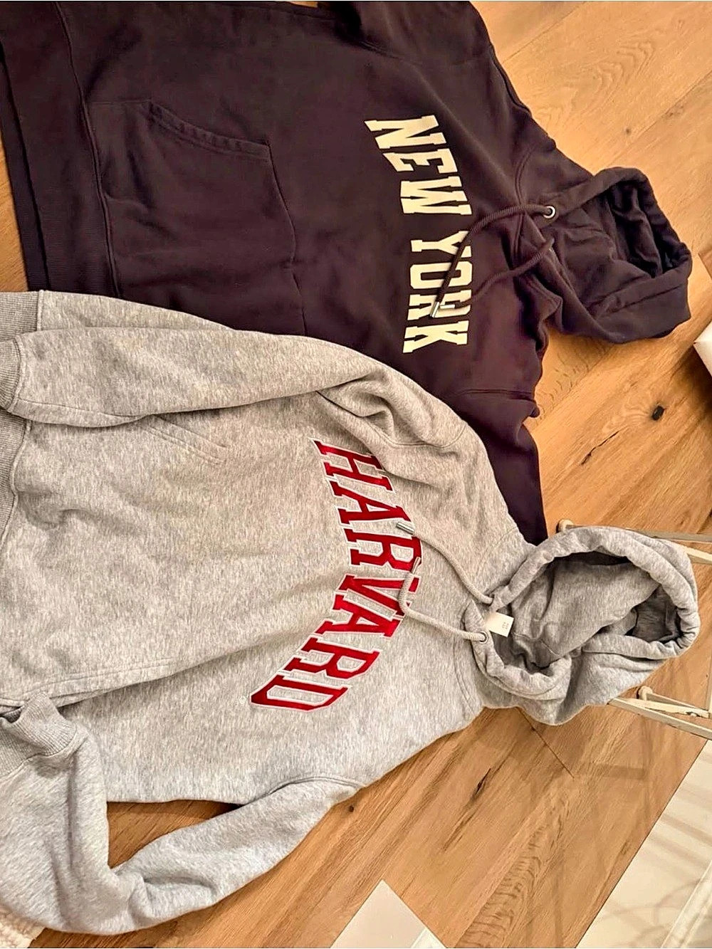 H&M Harvard University and NY Graphic Hoodies Gray & Black XS